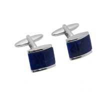 Lindenmann Quadratische Manschettenknöpfe mit Sodalith-Einlage