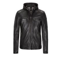 Mauritius Lederjacke mit lässiger Kapuze