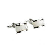 Lindenmann Manschettenknöpfe mit Einfassung in Perlmutt-Optik in 0