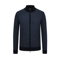 Gran Sasso Strickjacke aus Schurwolle mit Zip in Bicolor-Optik