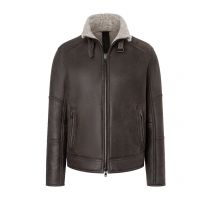 Werner Christ Lammfelljacke Basti im Biker-Look mit Kragenriegel in 50