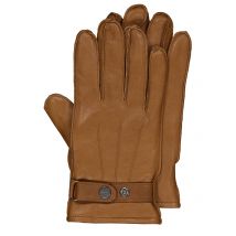 Pearlwood Leichte und gefütterte Lederhandschuhe aus genarbtem Hirschleder in M