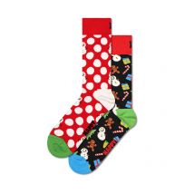Happy Socks 2er Pack Socken mit Schneemann-Motiv in Geschenkbox