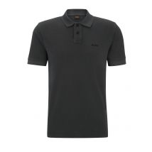 BOSS ORANGE Piqué-Poloshirt mit gummiertem Logo-Emblem