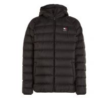 Tommy Jeans Gesteppte Daunenjacke mit Kapuze und Logo-Aufnäher
