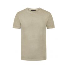 Trusted Handwork Unifarbenes T-Shirt mit O-Neck, Garment Dyed