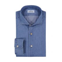 Alessandro Gherardi Leichtes Denim-Hemd mit Haifischkragen in 39