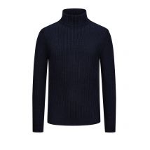 Daniele Fiesoli Softer Merino-Pullover in Rippstrick mit Turtleneck in S