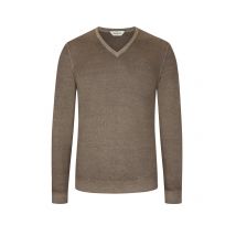Gran Sasso Leichter Pullover mit V-Ausschnitt in Washed-Optik in 50