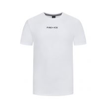 Fire+Ice Unifarbenes T-Shirt mit gedrucktem Label-Schriftzug in XXL