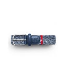 La Boucle Elastischer Bicolor-Flechtgürtel Deauville mit Leder-Details in 95-105