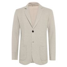 Maurizio Baldassari Strick-Sakko mit aufgesetzten Taschen und Zickzack-Webstruktur in 48