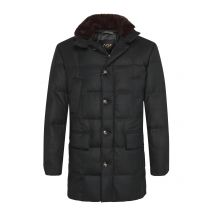AGF Marostica Daunengefüllter Steppmantel im Wool-Look mit Fake-Fur-Kragen in 52