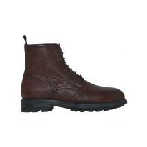 Magnanni Gefütterte Schnürboots aus genarbtem Leder mit Profilsohle in 43