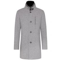 Cinque Kurzmantel aus einem Wollgemisch mit Stehkragen und Kunstfellblende in 94