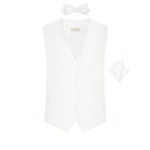 Carlo Cardini Set aus Gala-Weste mit V-Ausschnitt, Fliege und Einstecktuch in 48