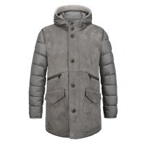 Milestone Hybrid-Parka Emmerson aus Veloursleder und gestepptem Nylon-Material in 54