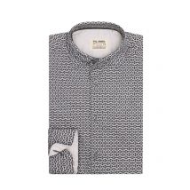 Fil Noir Gemustertes Casual-Hemd mit Kentkragen, Shaped Fit in 42