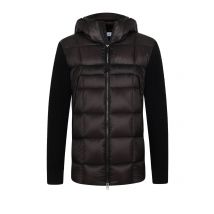 C.P. Company Gesteppte Daunenjacke mit Kapuze im Material-Mix in L
