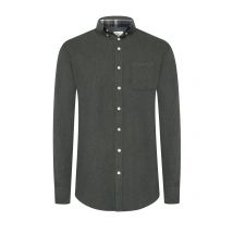 R2 Softes Flanellhemd mit Button-Down-Kragen und Brusttasche in M