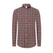 R2 Softes Flanellhemd mit Karomuster und Button-Down-Kragen in S