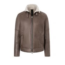 Werner Christ Lammfelljacke Basti im Biker-Look mit Kragenriegel in 52