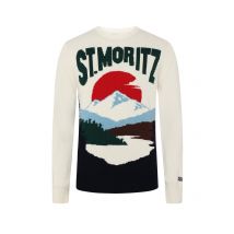 Mc2 Saint Barth Pullover aus einem Wolle-Kaschmir-Mix mit St. Moritz Ski-Motiv in M