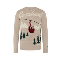 Mc2 Saint Barth Rundhalspullover aus einem Wolle-Kaschmir-Mix mit Courchevel-Motiv in XXL