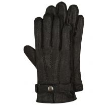 EEM Fashion Lederhandschuhe mit Druckknopfriegel in L