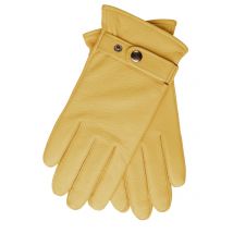 EEM Fashion Hirschlederhandschuhe mit Druckknopfriegel und softem Futter in L