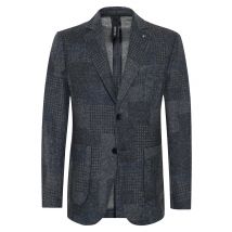 Distretto Teilgefüttertes Sakko mit bedrucktem Patchwork in 52