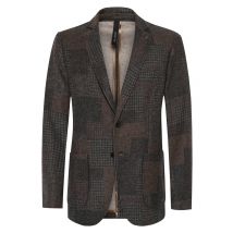 Distretto Teilgefüttertes Sakko mit bedrucktem Patchwork in 48