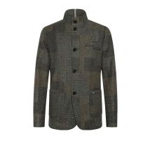 Distretto Softes Casual-Sakko mit Patchworkmuster und Stehkragen in 50