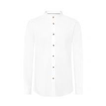 Amsel Trachtenhemd in Fischgrätstruktur mit Stehkragen, Slim Fit in L
