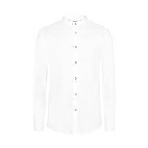 Amsel Fein Strukturiertes Trachtenhemd mit Stehkragen, Slim Fit in S