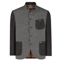 Luis Trenker Janker aus einem Wollgemisch mit Fischgrät-Akzenten in 50