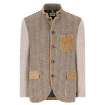 Luis Trenker Janker mit Strickakzenten und Fischgrät-Muster in 50