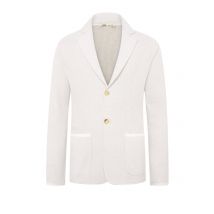 Maurizio Baldassari Eleganter Strickblazer aus einem Baumwolle-Seide-Mix in Piqué-Qualität in 52