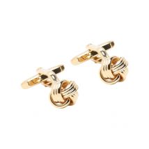 Lindenmann Polierte und vergoldete Manschettenknöpfe in Knotenform in 0