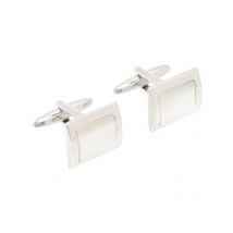 Lindenmann Rechteckige Manschettenknöpfe mit perlfarbenem Schmuckstein in 0