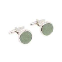 Lindenmann Runde Manschettenknöpfe mit eingefasstem Schmuckstein in 0