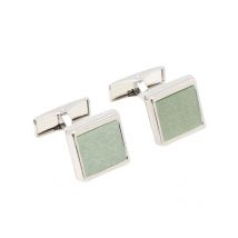 Lindenmann Quadratische Manschettenknöpfe mit eingefasstem Schmuckstein in 0