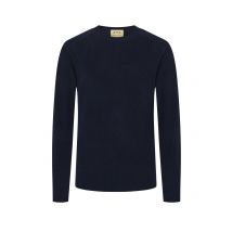 FTC CASHMERE Glattstrick-Rundhalspullover aus einem Baumwolle-Kaschmir-Mix in 52