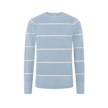 FTC CASHMERE Rundhalspullover mit Streifen aus einem Baumwolle-Kaschmir-Mix in 48