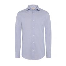 Fil Noir Leichtes Baumwollhemd mit Haifischkragen und Fineliner-Streifen in 39