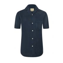 Portuguese Flannel Unifarbenes Kurzarmhemd aus Tencel mit Resort-Kragen, Regular in L
