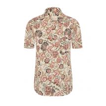 Portuguese Flannel Kurzarmhemd aus einem Leinen-Baumwolle-Mix mit floralem Print, Regular in S