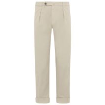 Berwich Chino Chiaia aus Baumwollstretch mit Bundfalte in 50