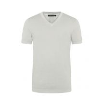 Trusted Handwork Unifarbenes T-Shirt aus Pima-Baumwolle mit V-Ausschnitt in XXL