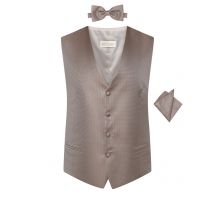 Carlo Cardini Set aus Anzugweste mit V-Ausschnitt, Fliege und Einstecktuch in 46